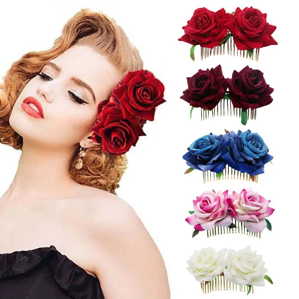 Ladies Fashion Handmade Elegant Wedding Accessories Bridesmaid Hair Jewelry Red Rose Hairpin Bridal Flower Hair Comb
Ladies Fashion Handmade Elegant Wedding Accessories Bridesmaid Hair Jewelry Red Rose Hairpin Bridal Flower Hair Comb