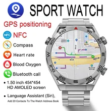 2023 NFC Smart Watch Men GPS Track Bluetooth Call Sport Watches Compass Custom Dial Heart Rate ECG Smartwatch For Xiaomi Android
