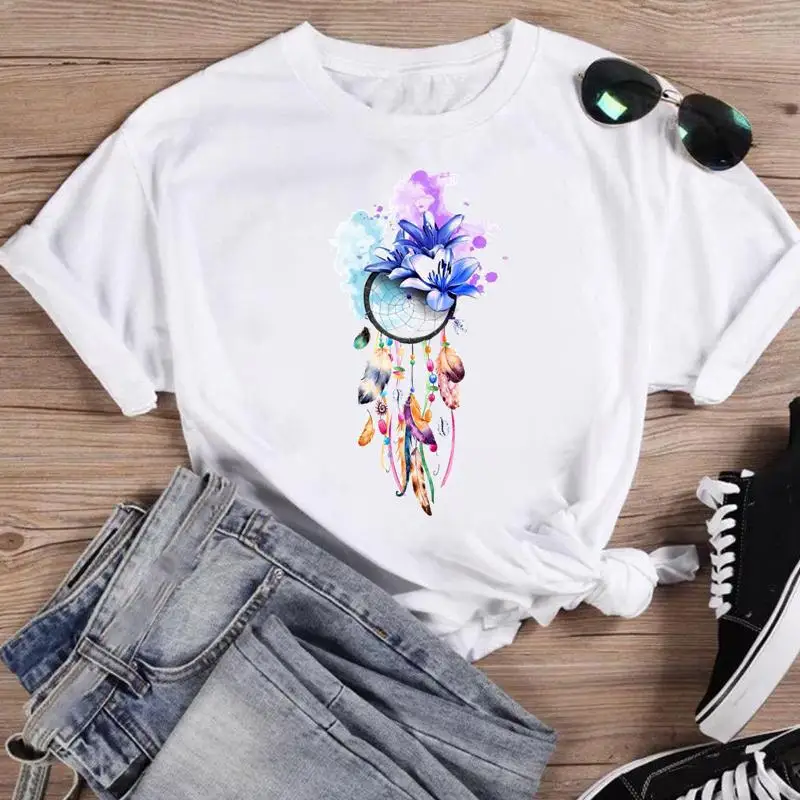 Women Fashion Cartoon Short Sleeve Summer O-neck Shirt Print Watercolor Vintage Lovely T-shirts Female Graphic T Top Tee T-Shirt
Women Fashion Cartoon Short Sleeve Summer O-neck Shirt Print Watercolor Vintage Lovely T-shirts Female Graphic T Top Tee T-Shirt