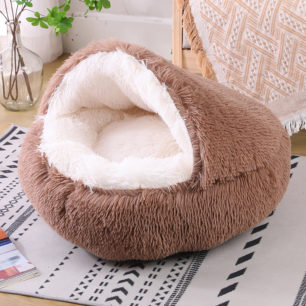 Semi-Enclosed Long Plush Bed for Pets, Cozy Dog House, Machine Washable, Warm Puppy, Long, Diameter 40-80cm, Winter 
Semi-Enclosed Long Plush Bed for Pets, Cozy Dog House, Machine Washable, Warm Puppy, Long, Diameter 40-80cm, Winter