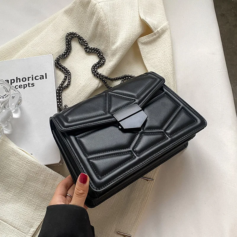 Classic Chain Brand PU Leather Crossbody Bags for Women 2022 Trendy Simple Fashion Shoulder Side Bag Lady Luxury Small Handbags 
Classic Chain Brand PU Leather Crossbody Bags for Women 2022 Trendy Simple Fashion Shoulder Side Bag Lady Luxury Small Handbags