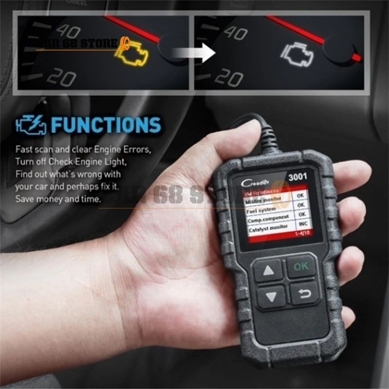 1 Pcs 9-18V CR3001 Car Diagnostic Instrument High Quality with Color LCD Display Complete OBDII/EOBD Diagnostics Multifunction
1 Pcs 9-18V CR3001 Car Diagnostic Instrument High Quality with Color LCD Display Complete OBDII/EOBD Diagnostics Multifunction