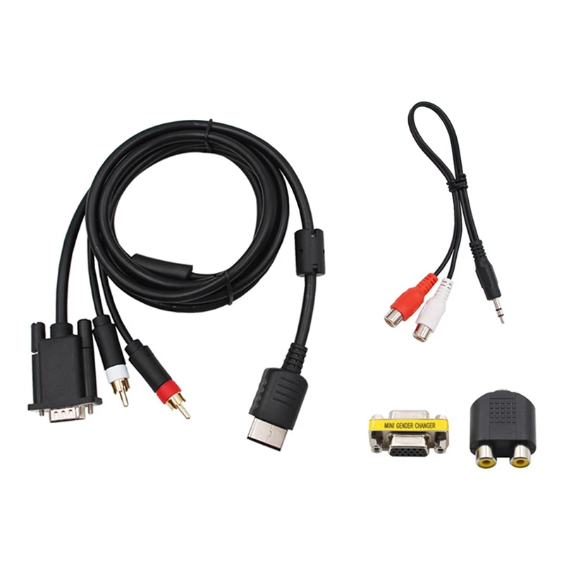 

VGA Cable For Dreamcast High Definition + 3.5Mm To 2-Male RCA Adapter