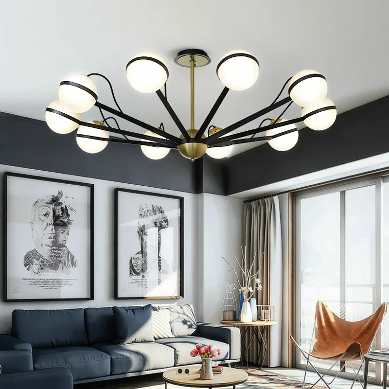 Living Room Nordic E27 Led Chandelier Modern Black Chandelier Lighting Glass Globe Led Lamp Indoor Lighting Lustre Lamparas
Living Room Nordic E27 Led Chandelier Modern Black Chandelier Lighting Glass Globe Led Lamp Indoor Lighting Lustre Lamparas