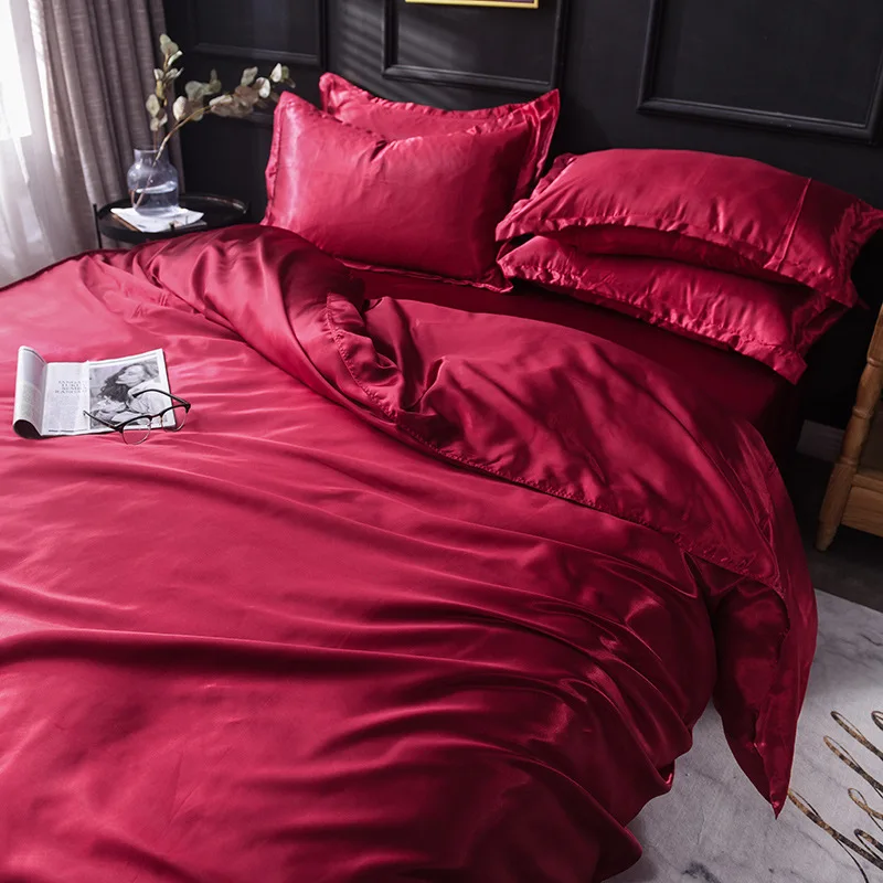 High End Bed Duvet Cover Set with Pillowcase Sheet Silky Soft Cozy King Size Bedding Set Luxury Satin Smooth Bedding Sets Linen
High End Bed Duvet Cover Set with Pillowcase Sheet Silky Soft Cozy King Size Bedding Set Luxury Satin Smooth Bedding Sets Linen