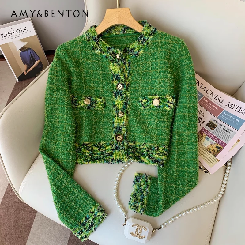 2023 Classic Style Round Neck Green Knitwear Coat Fall Slim Fit All-Match And Sweet Elegant Cardigan Single Breasted Top Jackets
2023 Classic Style Round Neck Green Knitwear Coat Fall Slim Fit All-Match And Sweet Elegant Cardigan Single Breasted Top Jackets