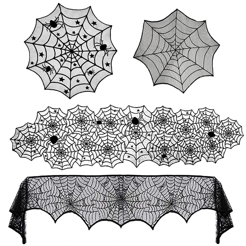 Halloween Decoration Lace Spider Web Skeleton Skull Tablecloth Black Fireplace Mantel Scarf Event Party Decoration Supplies
Halloween Decoration Lace Spider Web Skeleton Skull Tablecloth Black Fireplace Mantel Scarf Event Party Decoration Supplies