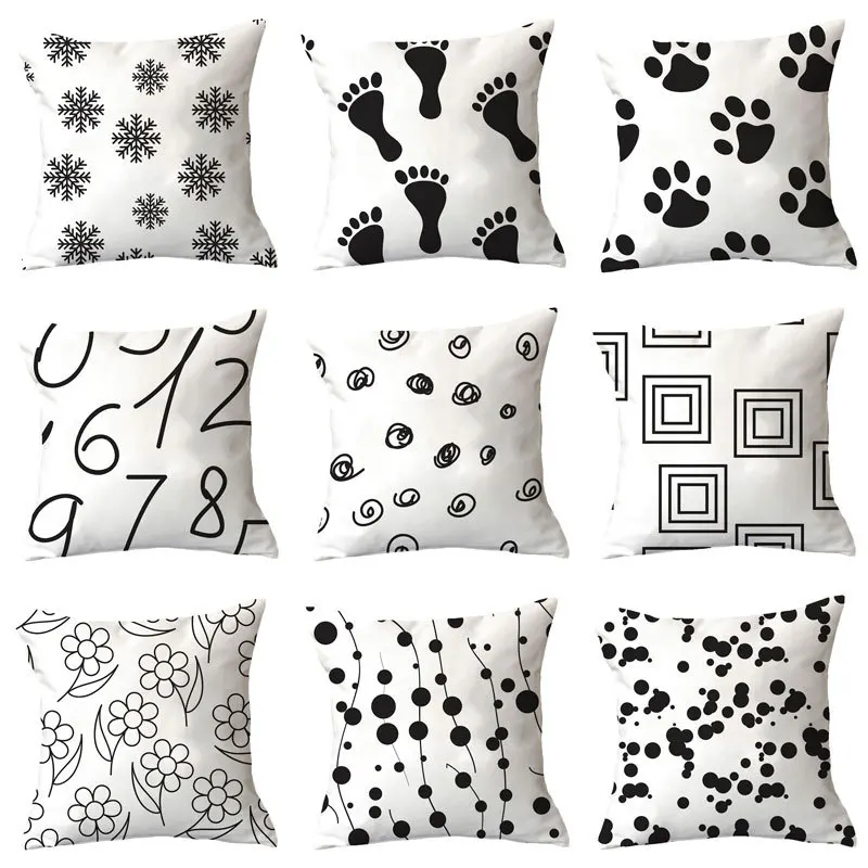 Geometric Black White Pillowcase Decorative Cushion Cover for Sofa DIY Printed Pillow Car Cushion Christmas Home Decoration
Geometric Black White Pillowcase Decorative Cushion Cover for Sofa DIY Printed Pillow Car Cushion Christmas Home Decoration