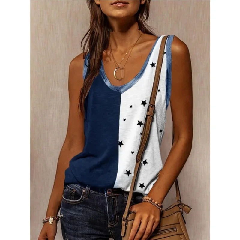 New Summer Plus Size Tank Top 2023 Casual Comfort Pullover Star Dot Contrast Sleeveless T-Shirt Fashion Sexy V-Neck Top
New Summer Plus Size Tank Top 2023 Casual Comfort Pullover Star Dot Contrast Sleeveless T-Shirt Fashion Sexy V-Neck Top
