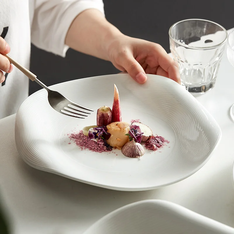 Western Style Steak Ceramic Plate Advanced Sense Tableware Hotel White Deep Soup Plates Contracted Restaurant White Dinner Plate
Western Style Steak Ceramic Plate Advanced Sense Tableware Hotel White Deep Soup Plates Contracted Restaurant White Dinner Plate