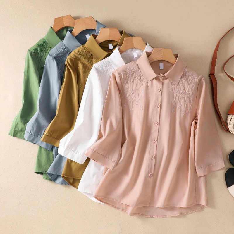 Cotton Linen Women's Shirt Summer 2023 New Embroidery Vintage Blouses Loose Short Sleeve Top Floral Ladies Clothing YCMYUNYAN
Cotton Linen Women's Shirt Summer 2023 New Embroidery Vintage Blouses Loose Short Sleeve Top Floral Ladies Clothing YCMYUNYAN