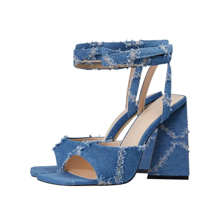 2023New Denim Blue Women Sandals Platform Chunky High Heels Summer Shoes Gladiator Ankle Strap Square Toe Sandalias Femmes
2023New Denim Blue Women Sandals Platform Chunky High Heels Summer Shoes Gladiator Ankle Strap Square Toe Sandalias Femmes