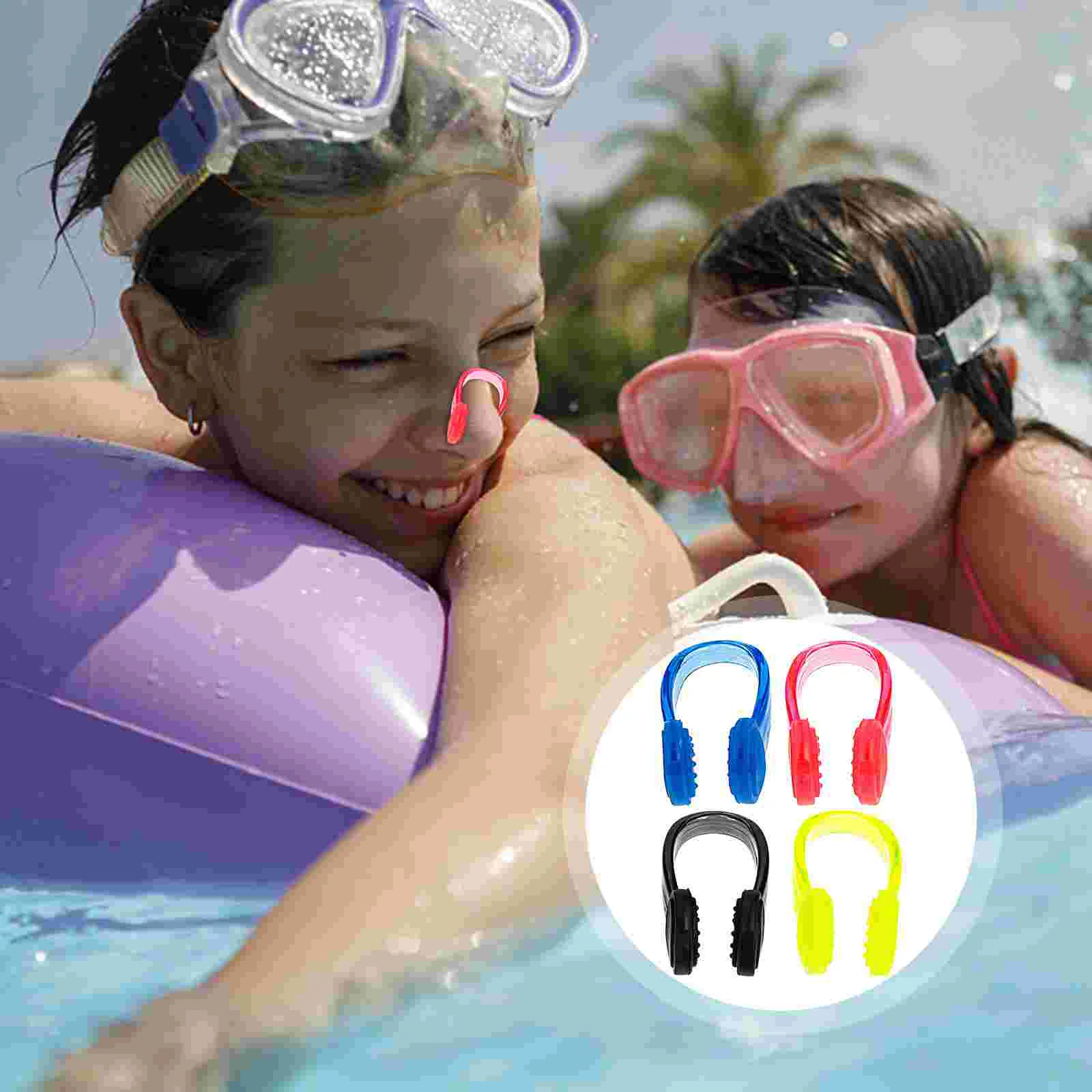 

4 Pcs Swimming Nose Clip Wear-resistant Clips Aldult Professional Clamps Silica Gel Plugs Swimmer Supply Convenient Child