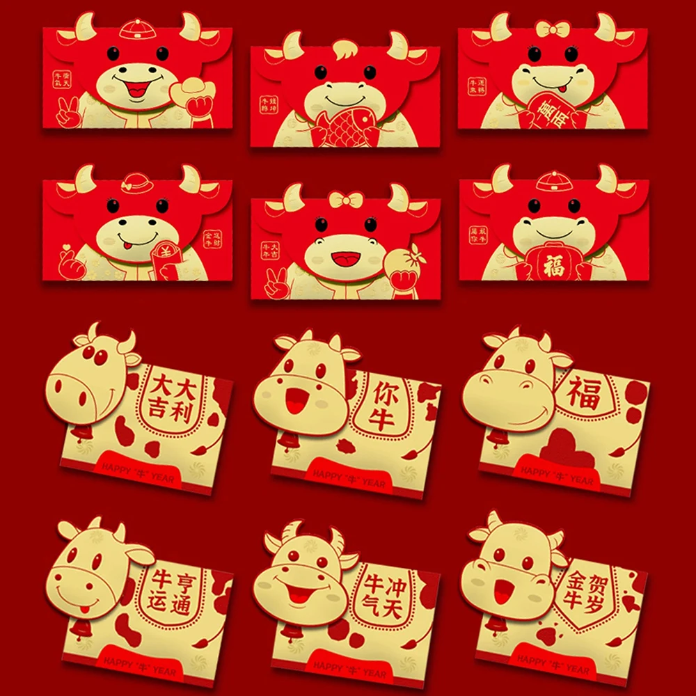 Gift Box New Year Supplies New Year'S Eve Spring Chinese Red Envelopes Ox Lucky Red Envelopes 6pcs Red Pocket
Gift Box New Year Supplies New Year'S Eve Spring Chinese Red Envelopes Ox Lucky Red Envelopes 6pcs Red Pocket