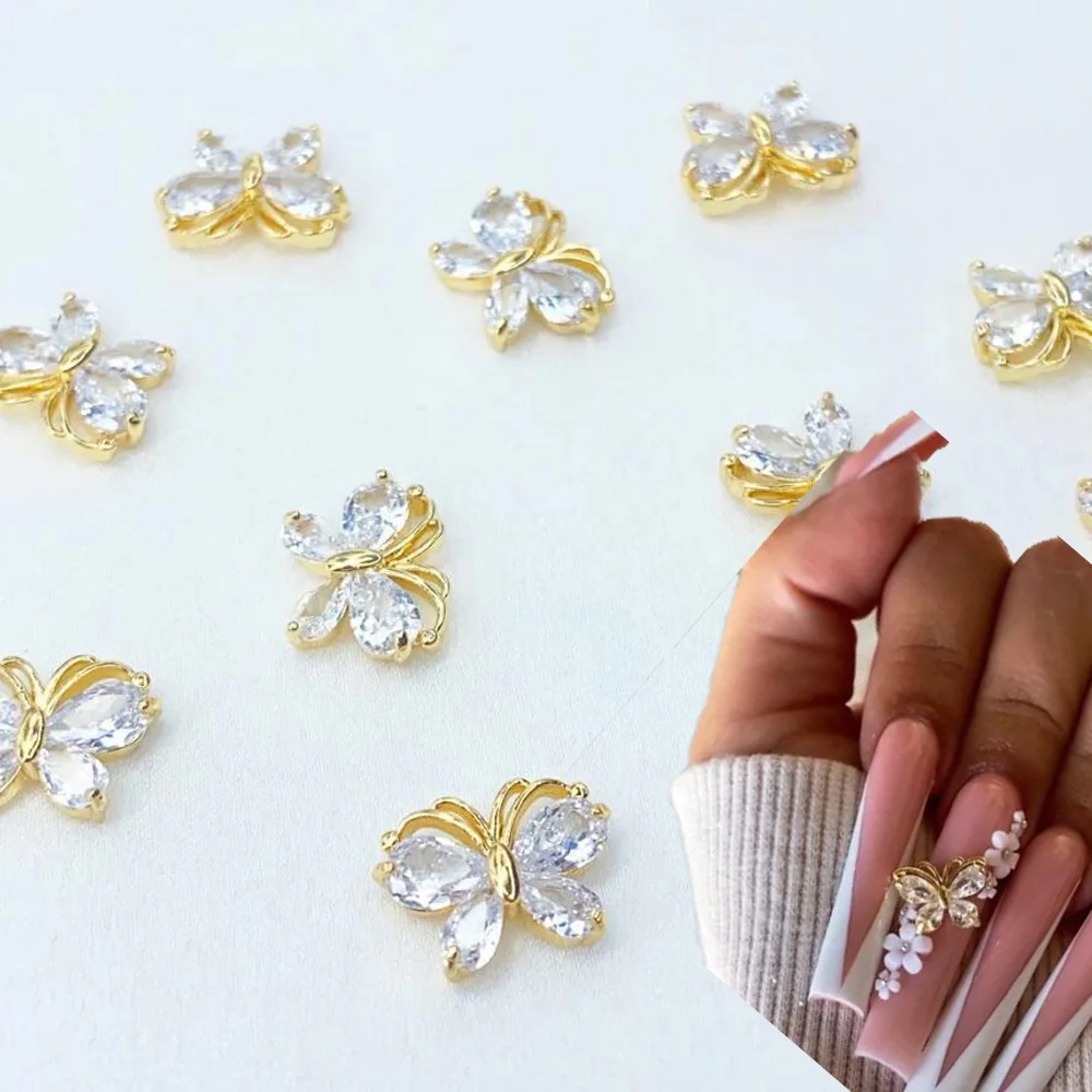 Butterfly Zircon Nail Charm 10pcs Gold/Silver Colors Butterfly CZ Dangle Nail Charms Butterfly 3D Zircon Crystal Nail Ornament
Butterfly Zircon Nail Charm 10pcs Gold/Silver Colors Butterfly CZ Dangle Nail Charms Butterfly 3D Zircon Crystal Nail Ornament