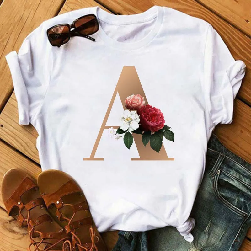 New T-shirt Women Fashion Alphabet A To Z Tshirts Harajuku Kawaii 90s Girls Ladies Tshirt Flowers Element Round Neck Female Tops
New T-shirt Women Fashion Alphabet A To Z Tshirts Harajuku Kawaii 90s Girls Ladies Tshirt Flowers Element Round Neck Female Tops