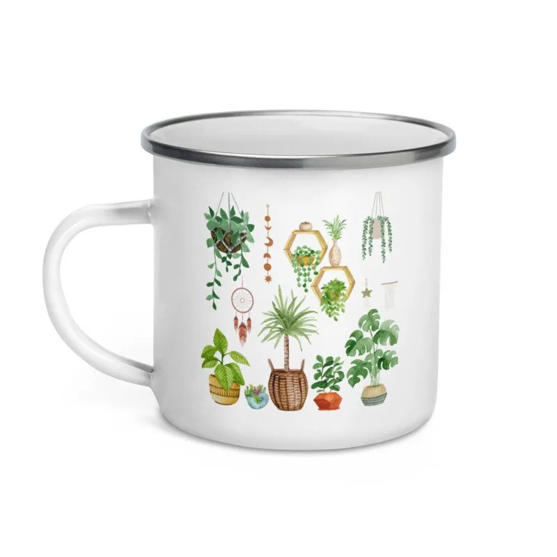Boho Plant Paradise Enamel Camping Mug Plant Lover Bohemian House Plant Coffee Cup
Boho Plant Paradise Enamel Camping Mug Plant Lover Bohemian House Plant Coffee Cup