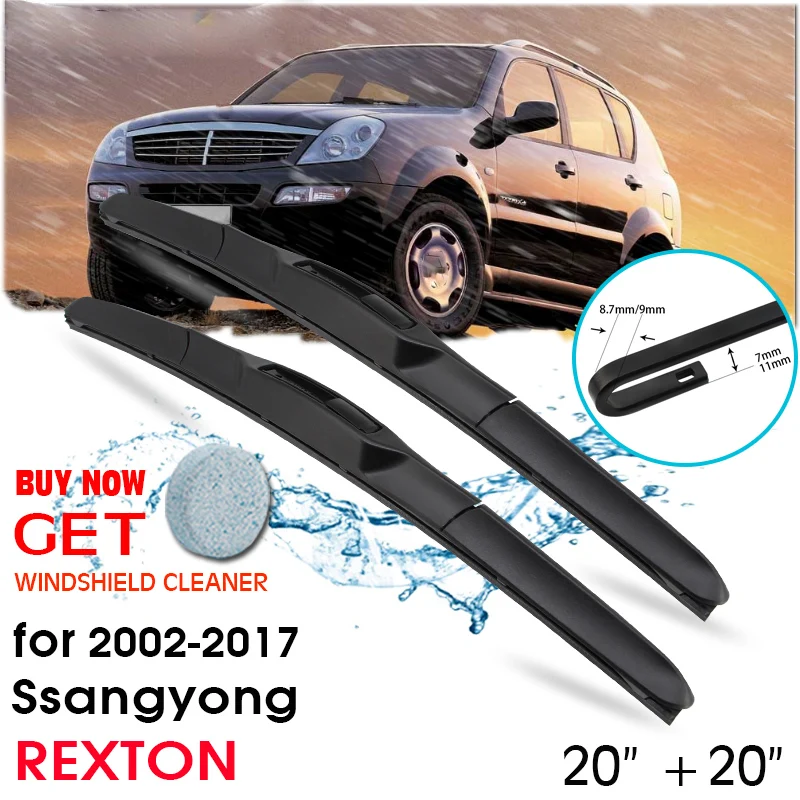 Car Blade Front Window Windshield Rubber Silicon Refill Wiper For Ssangyong REXTON 2002-2017 LHD / RHD 20"+20" Car Accessories
Car Blade Front Window Windshield Rubber Silicon Refill Wiper For Ssangyong REXTON 2002-2017 LHD / RHD 20"+20" Car Accessories
