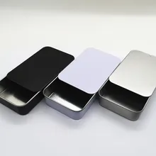 Mini Tin Box Bins Jar Rectangle Empty Iron Box Portable Lipstick Cream Storage for Wedding Jewelry Candy Pill Cases Black Silver