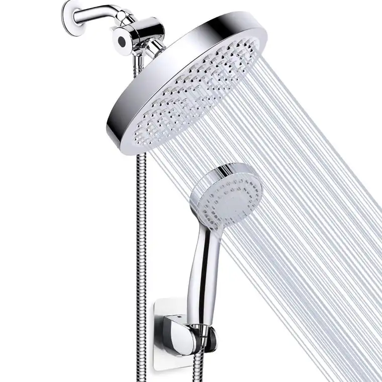 High Pressure Rainfall Shower Head/Handheld Combo, Luxury Modern Chrome Plated with 60'' Hose Anti-leak with Holder
High Pressure Rainfall Shower Head/Handheld Combo, Luxury Modern Chrome Plated with 60'' Hose Anti-leak with Holder