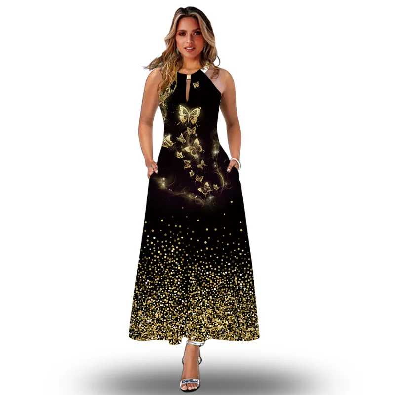 Woman Summer Dress Black Casual Beach Holiday Party Robe Vestidos Elegant Sexy Halter Sleeveless Butterfly Print Maxi Dresses
Woman Summer Dress Black Casual Beach Holiday Party Robe Vestidos Elegant Sexy Halter Sleeveless Butterfly Print Maxi Dresses