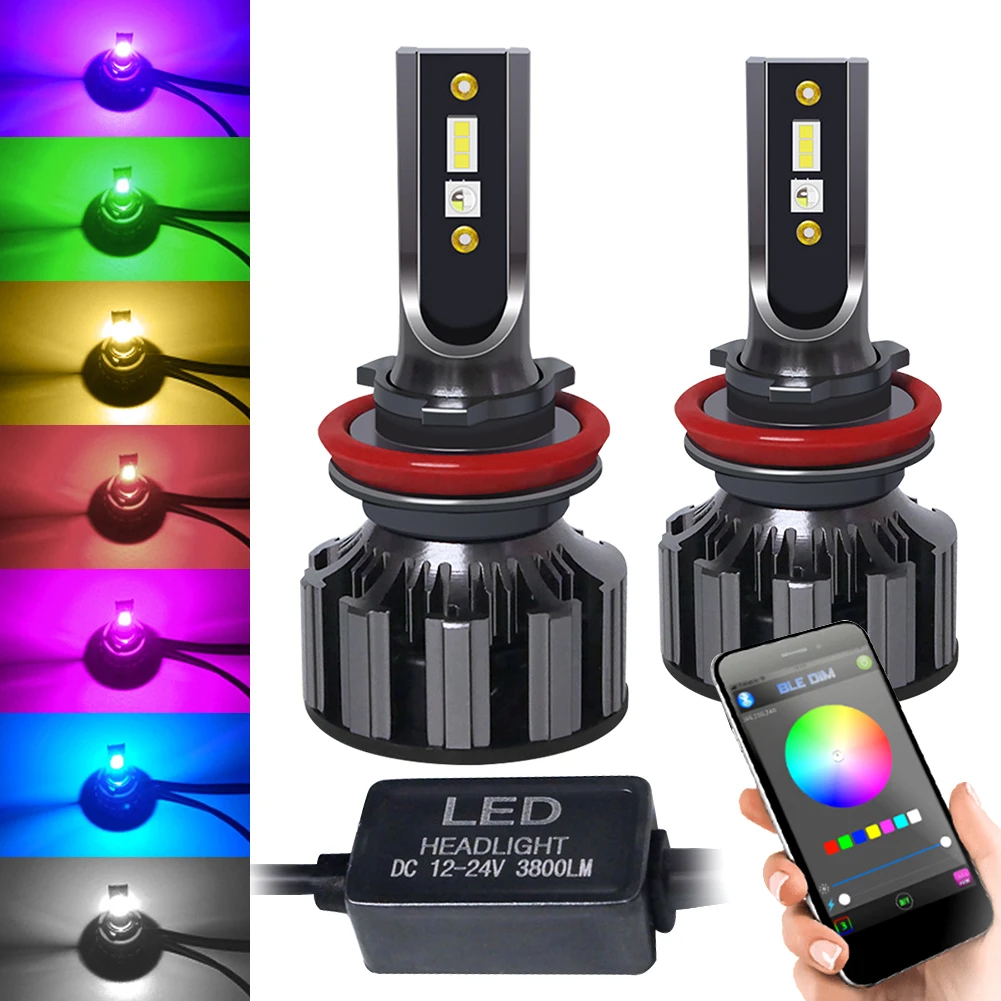 New Luixxuer APP Bluetooth Control H11 Car LED RGB Headlight Fog Lights Bulb COB LED Chips Color Changing AuTo Headlight Lamp
New Luixxuer APP Bluetooth Control H11 Car LED RGB Headlight Fog Lights Bulb COB LED Chips Color Changing AuTo Headlight Lamp