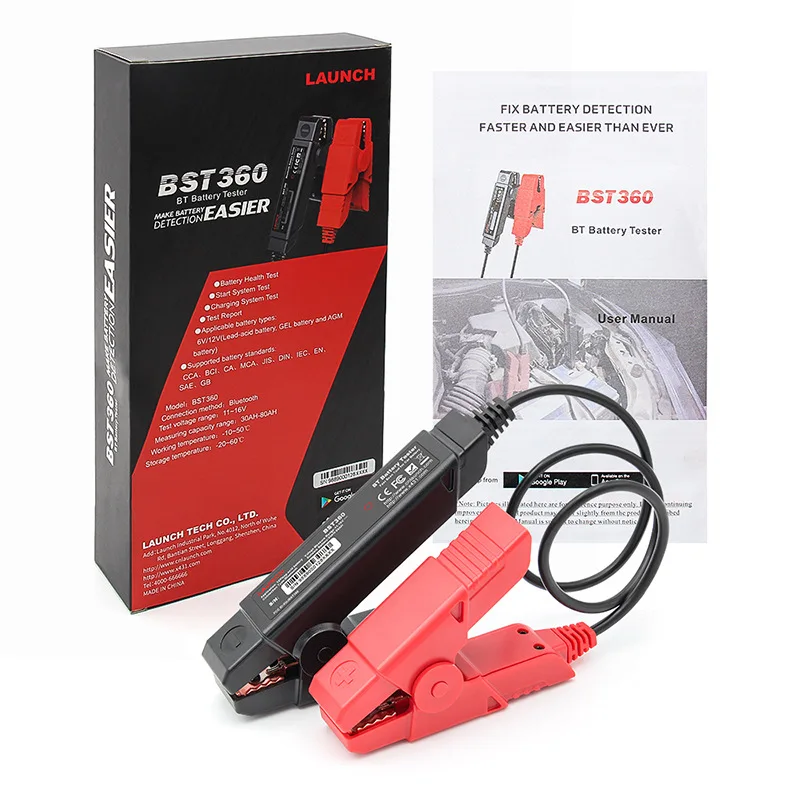 LAUNCH X431 BST-360 Bluetooth Battery Test Clip Analyzer 11V 16V 2000CCA BST360 Voltage Tester for Adnroid / IOS Device
LAUNCH X431 BST-360 Bluetooth Battery Test Clip Analyzer 11V 16V 2000CCA BST360 Voltage Tester for Adnroid / IOS Device