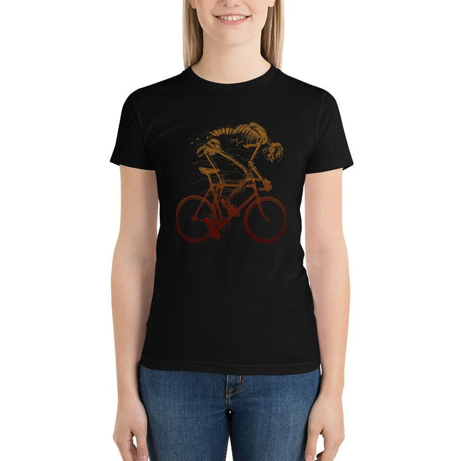 Bicycle Skull Skeletons Ride T Shirt Sports Plus Size Woman T-Shirt Summer Short-Sleeve 100 Cotton Tshirt
Bicycle Skull Skeletons Ride T Shirt Sports Plus Size Woman T-Shirt Summer Short-Sleeve 100 Cotton Tshirt