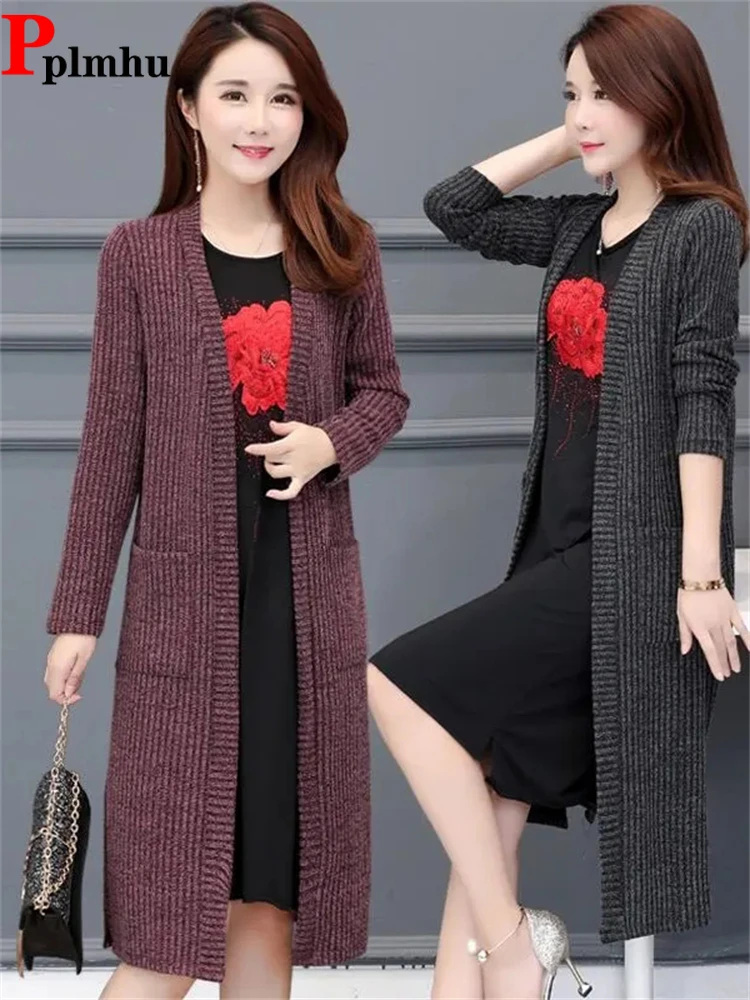 Elegant Long Sleeve Tops Korean Fashion Sweater Women Casual Fall Knitewear Gilet Loose Oversize 4xl Mid-length Knitted Cardigan
Elegant Long Sleeve Tops Korean Fashion Sweater Women Casual Fall Knitewear Gilet Loose Oversize 4xl Mid-length Knitted Cardigan