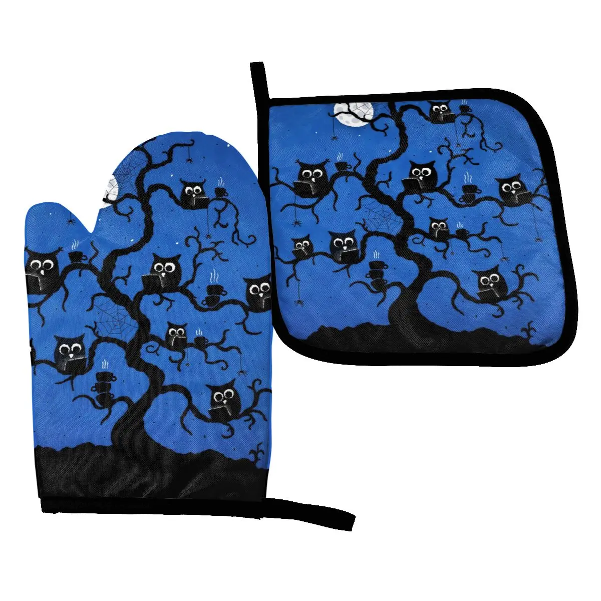 Halloween Owl Oven Mitts Potholder Baking Oven Kitchen Cooking Gloves BBQ Microwave Insulation Mat Heatproof Gloves Set
Halloween Owl Oven Mitts Potholder Baking Oven Kitchen Cooking Gloves BBQ Microwave Insulation Mat Heatproof Gloves Set