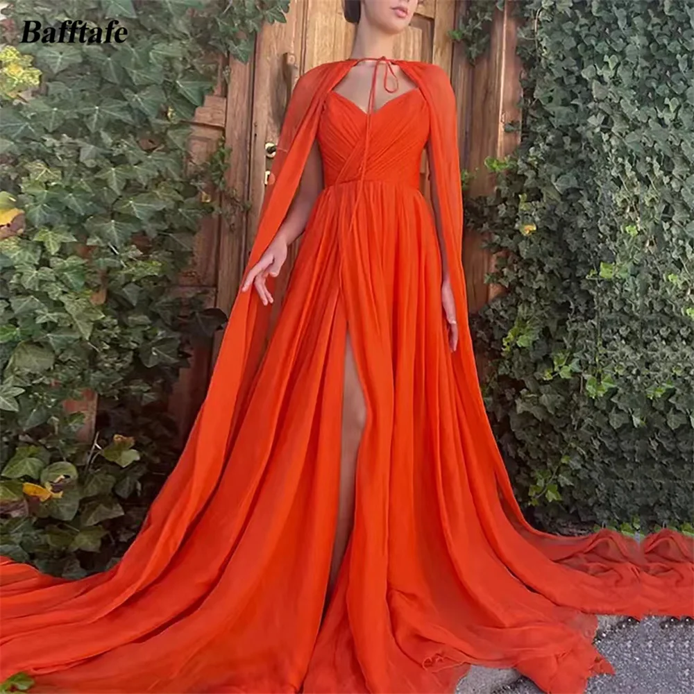 2 Pieces Orange Chiffon Prom Dresses With Wrap V-Neck Pleated Slit Side Evening Party Gowns Long Specail Formal Women Wear
2 Pieces Orange Chiffon Prom Dresses With Wrap V-Neck Pleated Slit Side Evening Party Gowns Long Specail Formal Women Wear