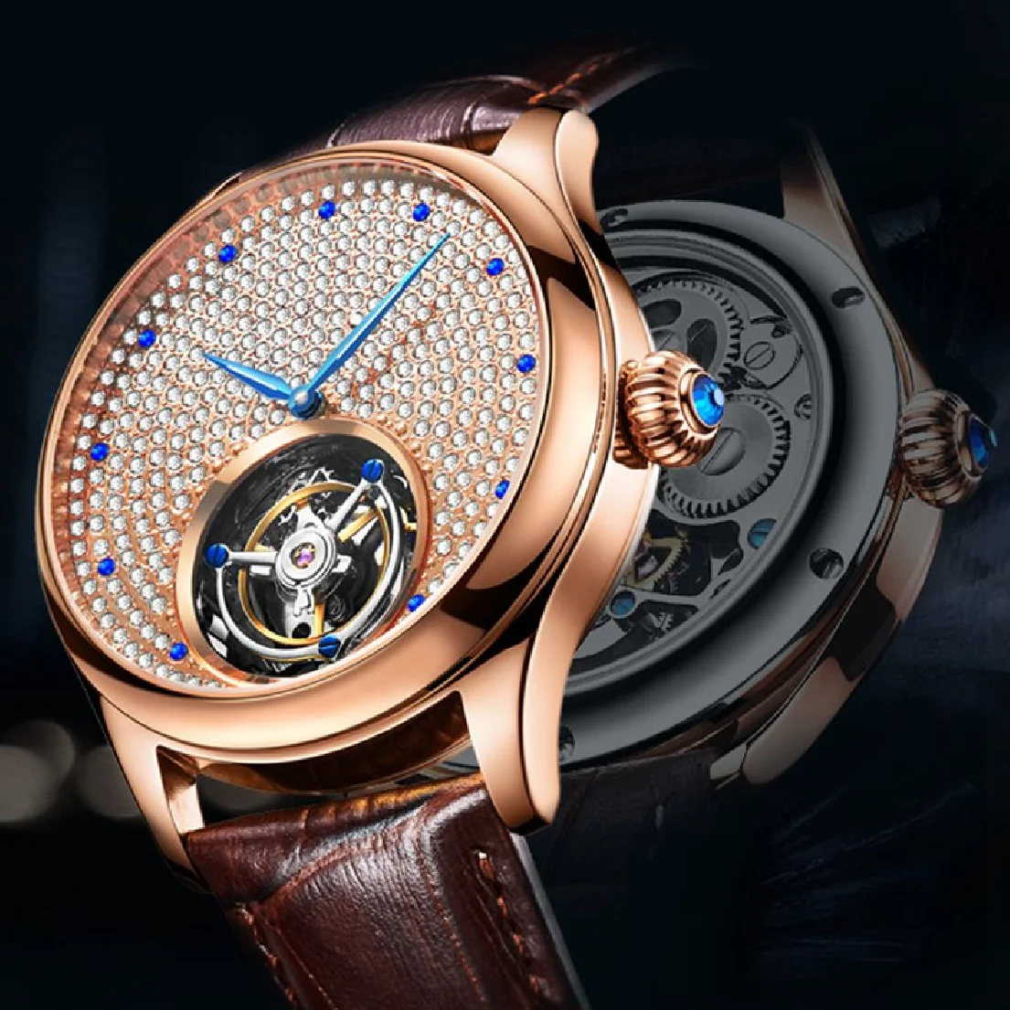 Aesop Tourbillon WristWatch Men Skeleton Movement Mechanical Waterproof Full Crysta Chronograph Watch For Men Relogio Masculino
Aesop Tourbillon WristWatch Men Skeleton Movement Mechanical Waterproof Full Crysta Chronograph Watch For Men Relogio Masculino