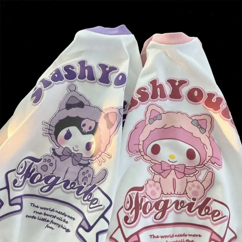 Футболка аниме Sanrio Kawaii My Melody Cinnamoroll Kuromi Girl свободная Футболка реглан с коротким рукавом мультяшная игрушка летний хлопковый милый топ
Футболка аниме Sanrio Kawaii My Melody Cinnamoroll Kuromi Girl свободная Футболка реглан с коротким рукавом мультяшная игрушка летний хлопковый милый топ