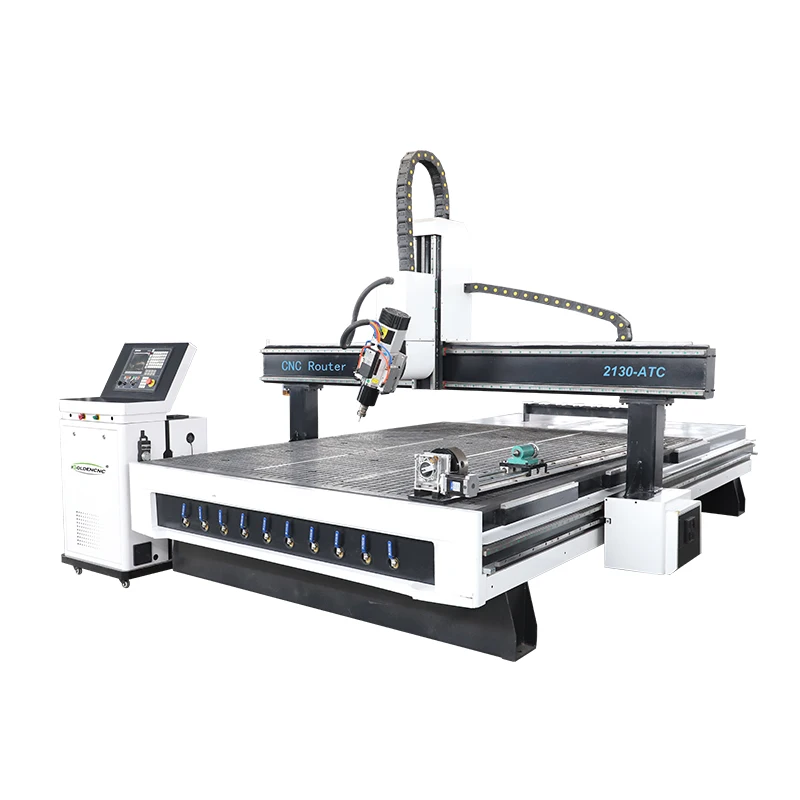 

igoldencnc 4 axis atc cnc router 1325 2030 1530 wood engraver woodworking machine for solidwood mdf aluminum with rotary axis