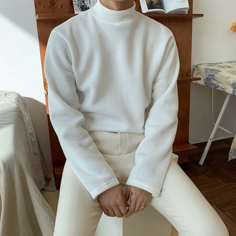 Autumn Winter Mens Warm Knitwear Solid Color Mockneck Sweater Fashion Slim Thicken Pullover Men Knitted Sweaters Casual Warm C19
Autumn Winter Mens Warm Knitwear Solid Color Mockneck Sweater Fashion Slim Thicken Pullover Men Knitted Sweaters Casual Warm C19