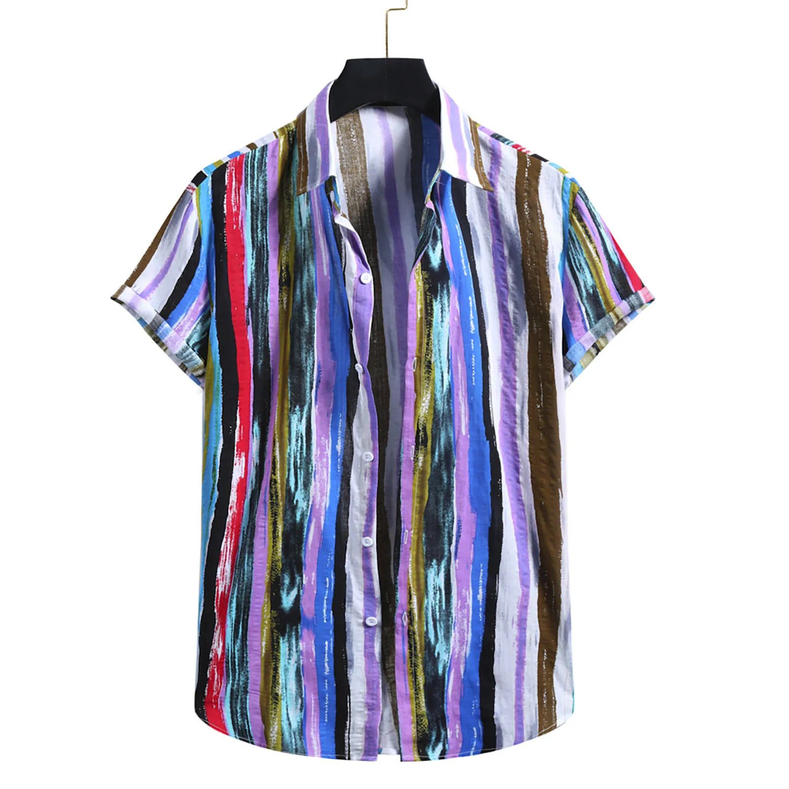 Men Blouse Simple Stripe Print Tops Casual Button Shirts Summer Short Sleeve Shirt Large Size Streetwear Top Retro Loose Pullove
Men Blouse Simple Stripe Print Tops Casual Button Shirts Summer Short Sleeve Shirt Large Size Streetwear Top Retro Loose Pullove