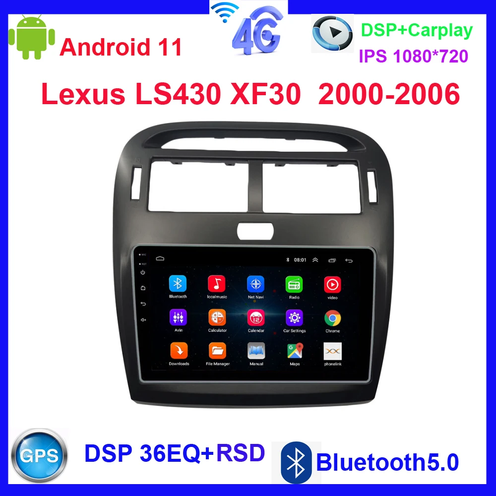 Android 11 For Lexus LS430 XF30 LS 430 2000 - 2006 Multimedia Car Player Vehicle Lettore TV DSP IPS1280*720 GPS Navigation
Android 11 For Lexus LS430 XF30 LS 430 2000 - 2006 Multimedia Car Player Vehicle Lettore TV DSP IPS1280*720 GPS Navigation