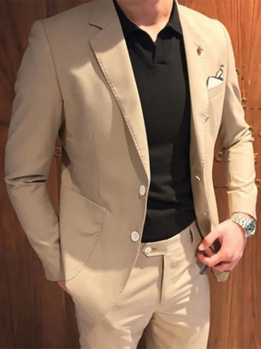 Customize Groom Tuxedos Beige Men's Suit Jacket Blazers Halloween Costume Elegant Man Suit's For Wedding 0171
Customize Groom Tuxedos Beige Men's Suit Jacket Blazers Halloween Costume Elegant Man Suit's For Wedding 0171