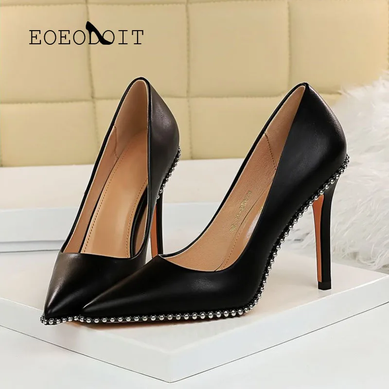 EOEODOIT Fashion Heels Shoes Sexy Stud Rivet Pumps Women High Stiletto Heel Party Wedding Formal Pumps 9 CM
EOEODOIT Fashion Heels Shoes Sexy Stud Rivet Pumps Women High Stiletto Heel Party Wedding Formal Pumps 9 CM