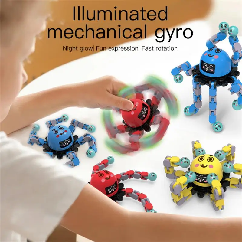 

Креативный фиджет-Спиннер, игрушка для пальцев, вращающийся верх, робот-осьминог, светящийся механический гироскоп, игрушки для снятия стресса, подарок для детей и взрослых