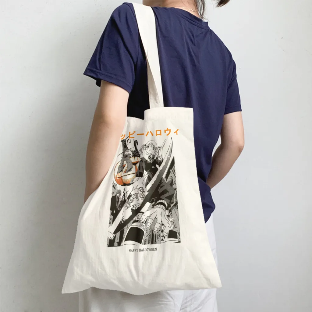 HalloweenHandbag Soul Eater Action Anime Shoulder Canvas Bags Men Women Storage Pocket Travel Shopper HandBags Capacity Tote Bag
HalloweenHandbag Soul Eater Action Anime Shoulder Canvas Bags Men Women Storage Pocket Travel Shopper HandBags Capacity Tote Bag