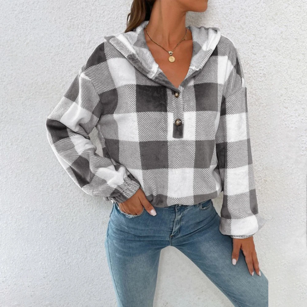 Women's Plaid Hooded Plush Sweater Long Sleeve Sports Hoodie Top Girl 2023 Autumn Winter Female Korean Pullover Outerwear
Women's Plaid Hooded Plush Sweater Long Sleeve Sports Hoodie Top Girl 2023 Autumn Winter Female Korean Pullover Outerwear