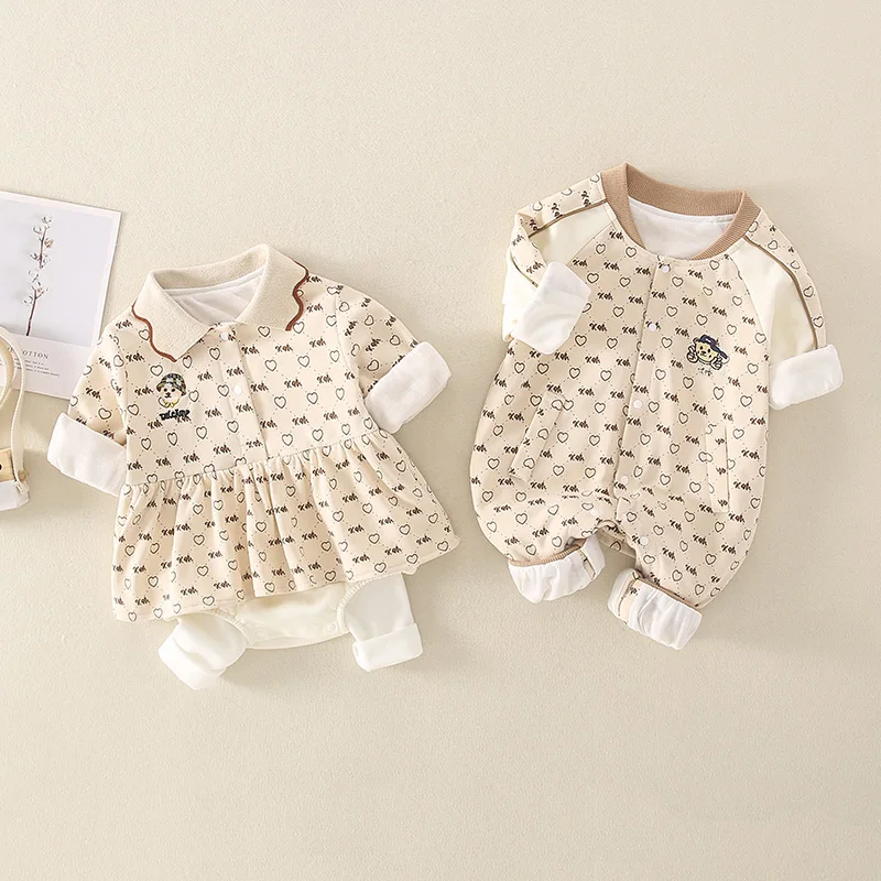 

Jenny&Dave Full Moon Baby Clothes Boys' Bodysuit Spring and Autumn Suits Climbing Clothes Super Cute Two Months Outgoing Clothin