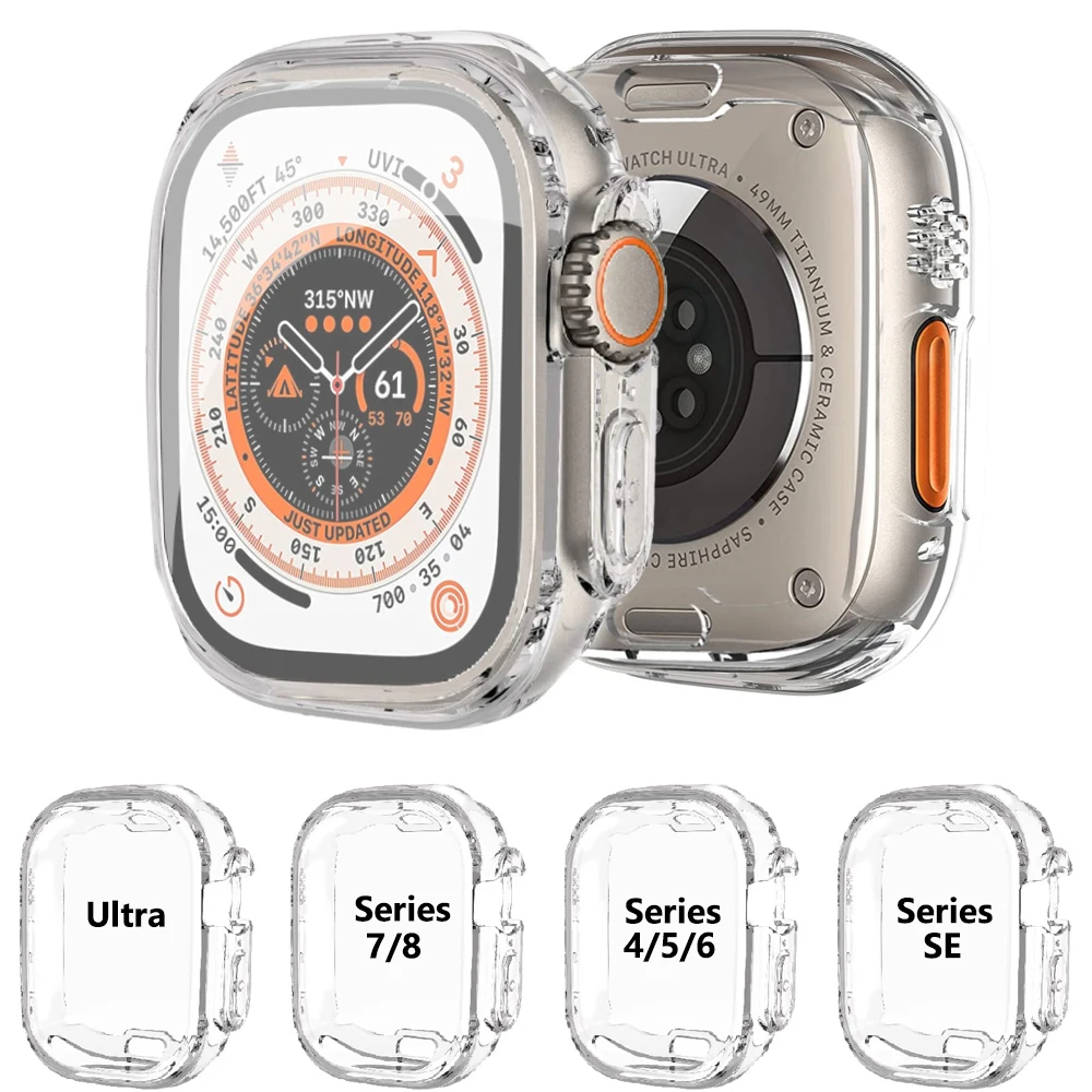 Чехол для часов Apple Watch Ultra 49 мм Series 8 7 SE 6 5 4 3 45 мм 41 мм 44 мм 40 мм, прозрачный чехол для Apple watch, защита экрана
Чехол для часов Apple Watch Ultra 49 мм Series 8 7 SE 6 5 4 3 45 мм 41 мм 44 мм 40 мм, прозрачный чехол для Apple watch, защита экрана