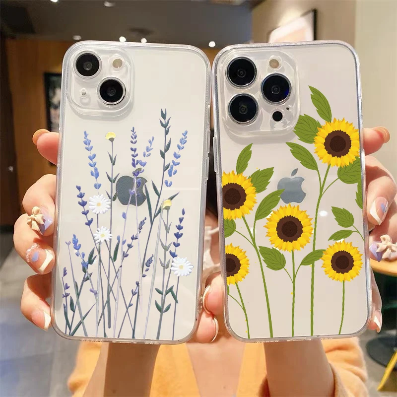 Vintage Sunflower Lavender Flower Clear Phone Case For iPhone 14 13 12 11 Pro Max 7 8 Plus X XR XS Max SE 2022 Silicone Cover
Vintage Sunflower Lavender Flower Clear Phone Case For iPhone 14 13 12 11 Pro Max 7 8 Plus X XR XS Max SE 2022 Silicone Cover