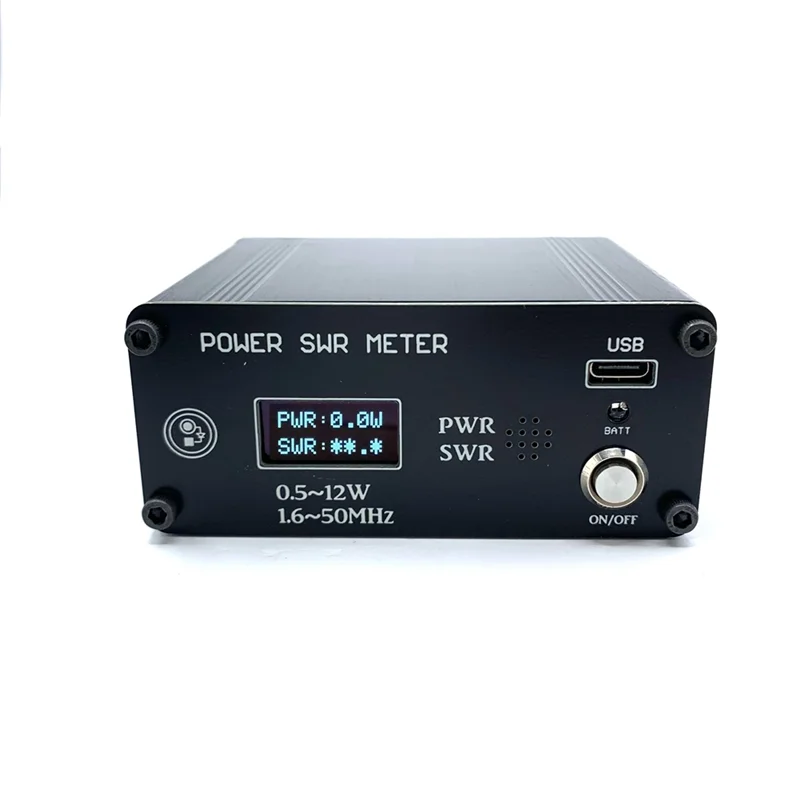 

0.5-12W 1.6-50MHz SWR Power Meter Shortwave PWR SWR Meter OLED12864 for QRP USDX MCHF SDR Radio