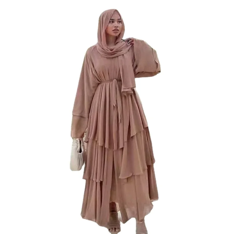Donsignet Muslim Dress Muslim Fashion Abaya Dubai Elegant Woman Abaya Three Layers of Pearl Chiffon Elegant Dress Appliques 
Donsignet Muslim Dress Muslim Fashion Abaya Dubai Elegant Woman Abaya Three Layers of Pearl Chiffon Elegant Dress Appliques