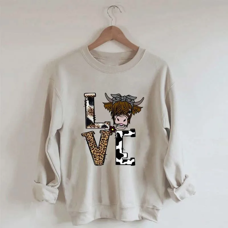 Rheaclot LOVE Leopard Cow Highland Cattle Print Women's Retro Vintage Cotton Long Sleeves Sweatshirt
Rheaclot LOVE Leopard Cow Highland Cattle Print Women's Retro Vintage Cotton Long Sleeves Sweatshirt