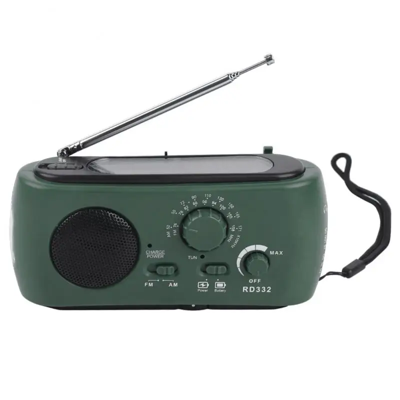 

Светодиодный фонарик 500 мА, радио, Fm-радио, внешний аккумулятор, темно-зеленое радио, ручное аварийное зарядное устройство для телефона, Fm Am Sw Usb