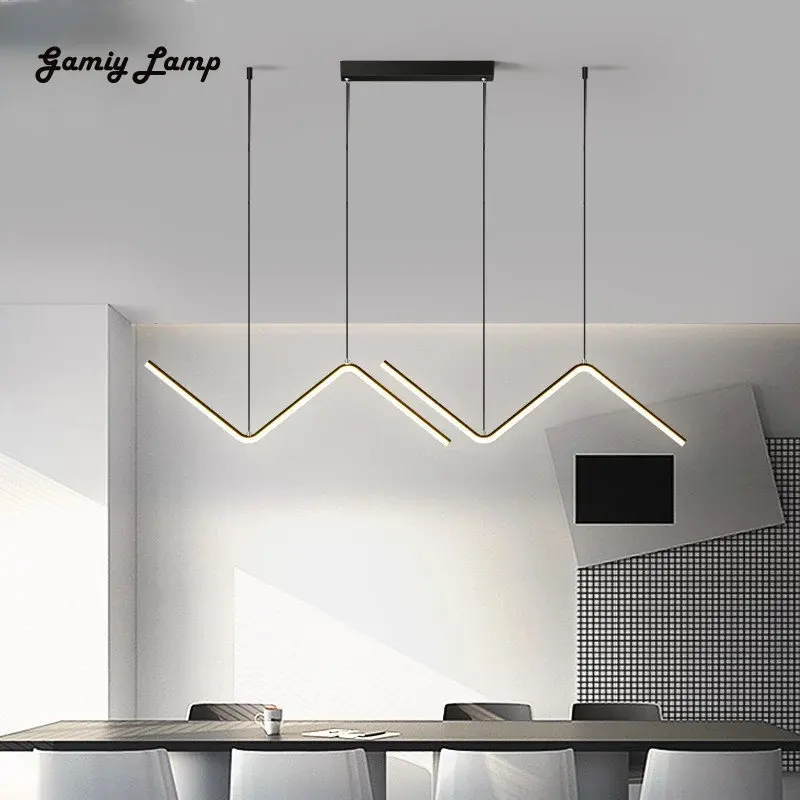 Modern LED Pendant Lamp Simplicity Living Room Kitchen Wave Shape Hanging Light Black Gold Iron Lamp Fixture Interior Decoration
Modern LED Pendant Lamp Simplicity Living Room Kitchen Wave Shape Hanging Light Black Gold Iron Lamp Fixture Interior Decoration